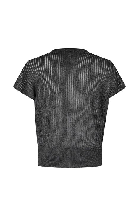 cardigan a coste donna nero ROBERTO COLLINA | 261FXA3704209